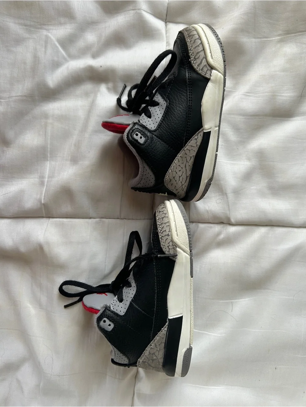 Jordan Kids Black/Gray/White/Red Retro 3s Style Sneakers